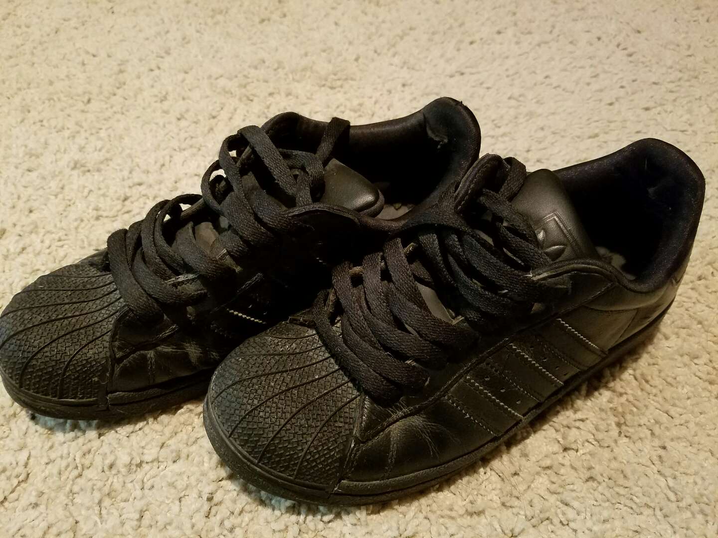 All black shell toe Adidas for sale in Victorville, CA - 5miles: Buy ...