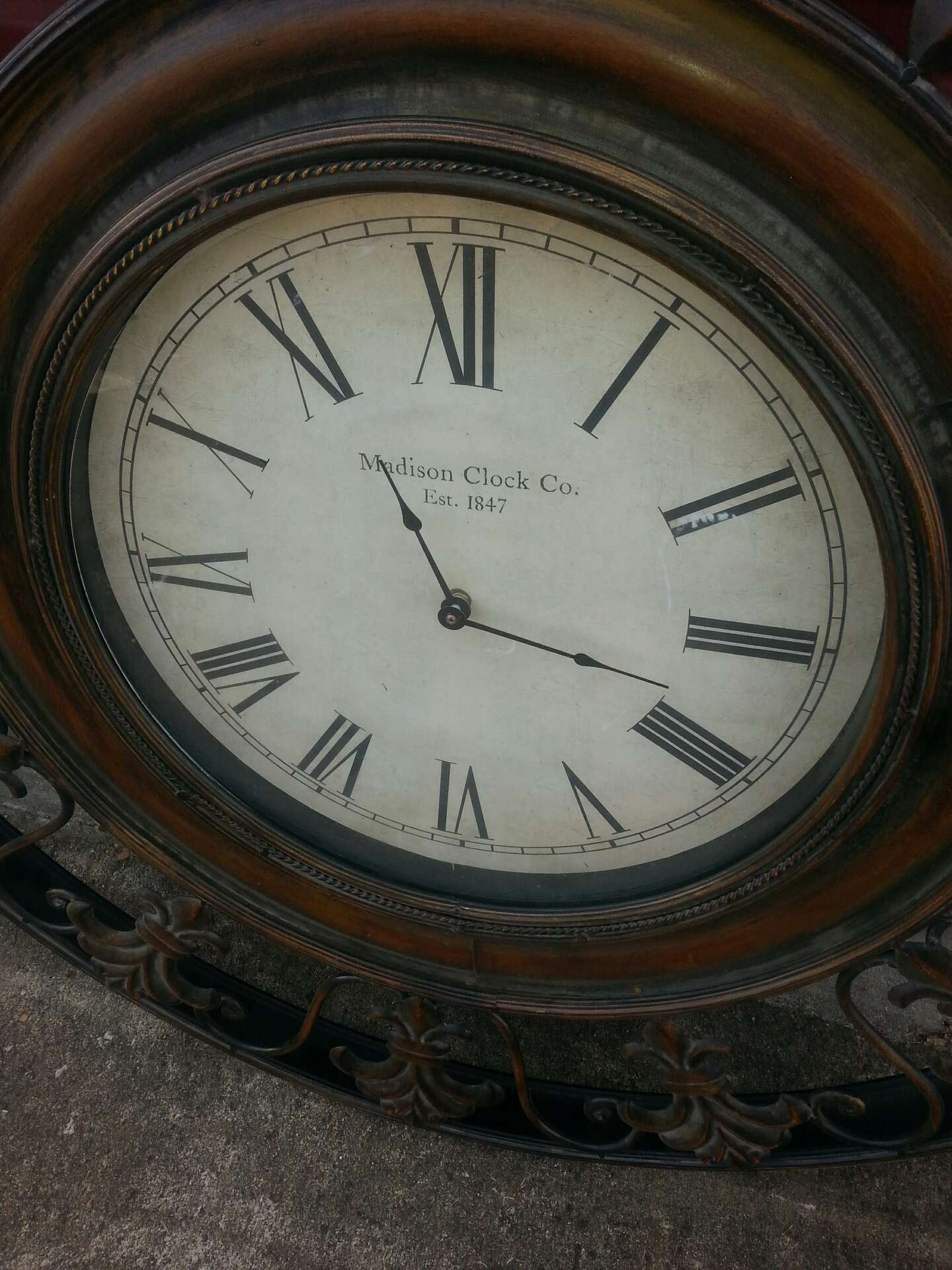 Large Metal Wall Clock ( Madison Clock Company ) for sale in Magnolia