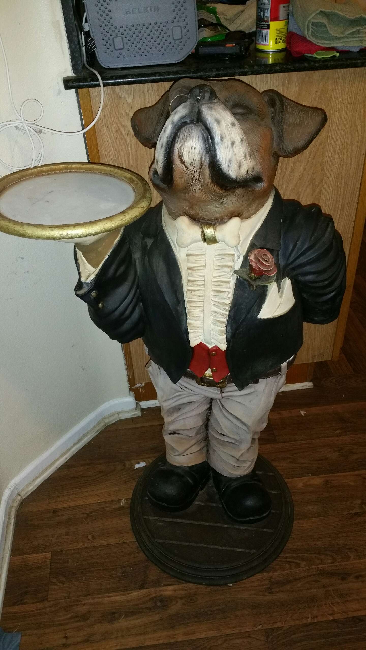 Vintage Bulldog Butler statue with tray for sale in Riverside, CA