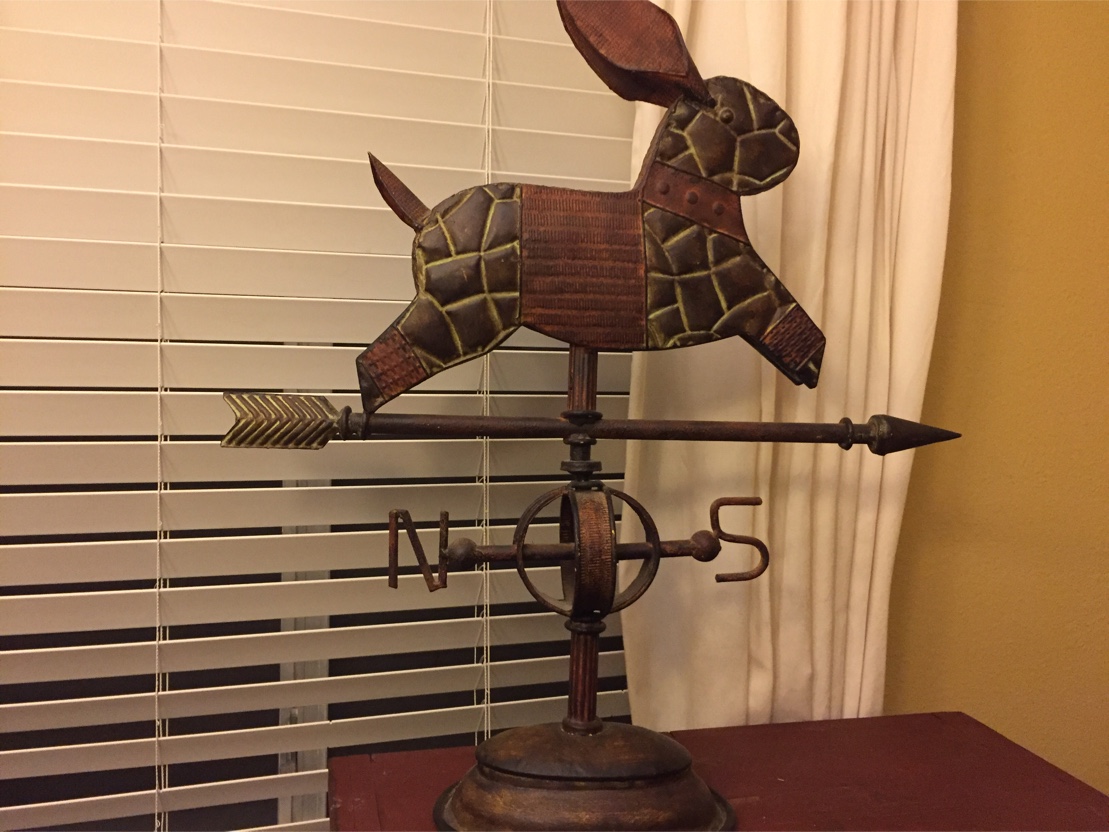 Metal decorative rabbit tabletop weather vane for sale in league city
