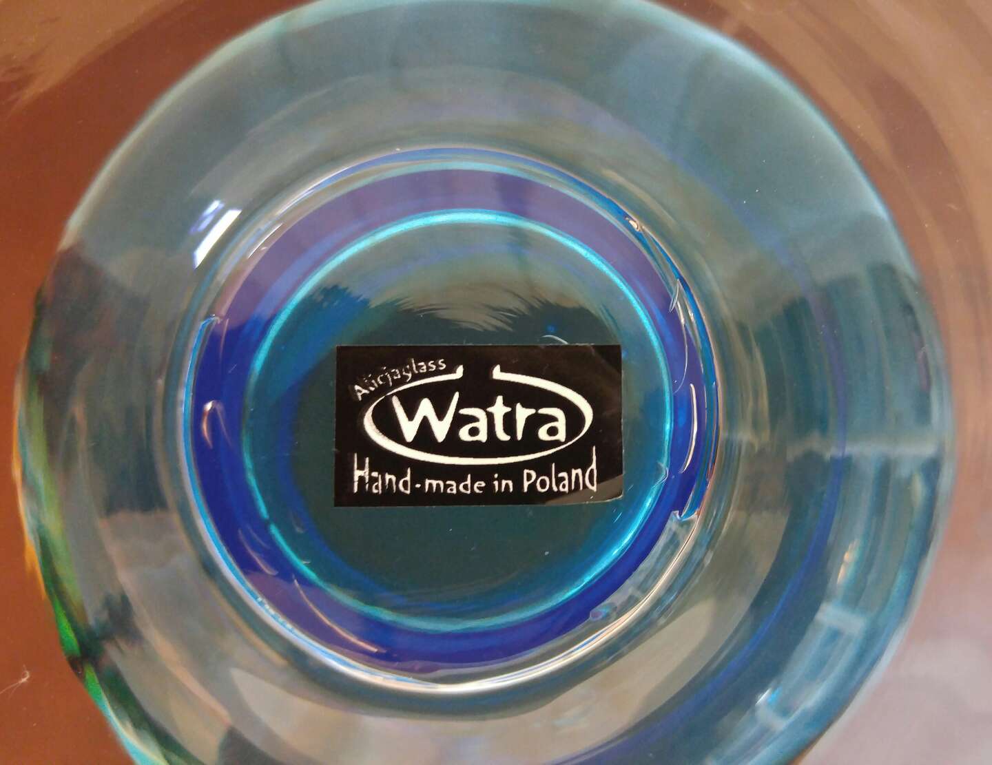 LARGE HURRICANE VASE"ALICJA" GLASS VASE "WATRA" handmade in POLAND