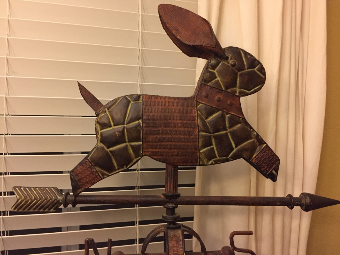 Metal Decorative Rabbit Tabletop Weather Vane for sale in League City