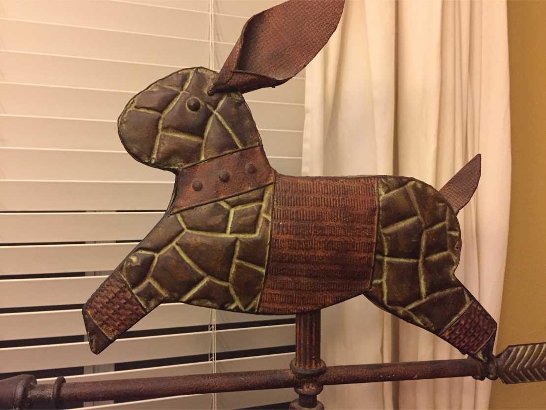 Metal decorative rabbit tabletop weather vane for sale in league city
