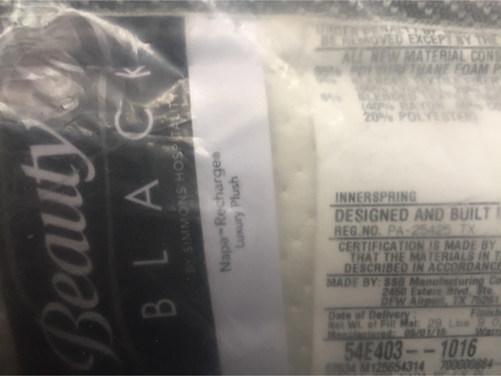 Beautyrest Black Napa Recharge Luxury Plush Queen for sale in Dallas