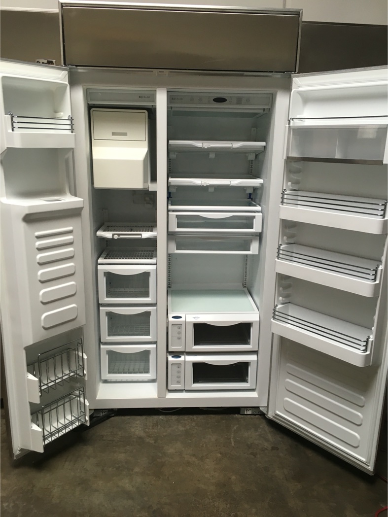 JENNAIR 42" STAINLESS STEEL BUILT IN SIDE BY SIDE REFRIGERATOR for
