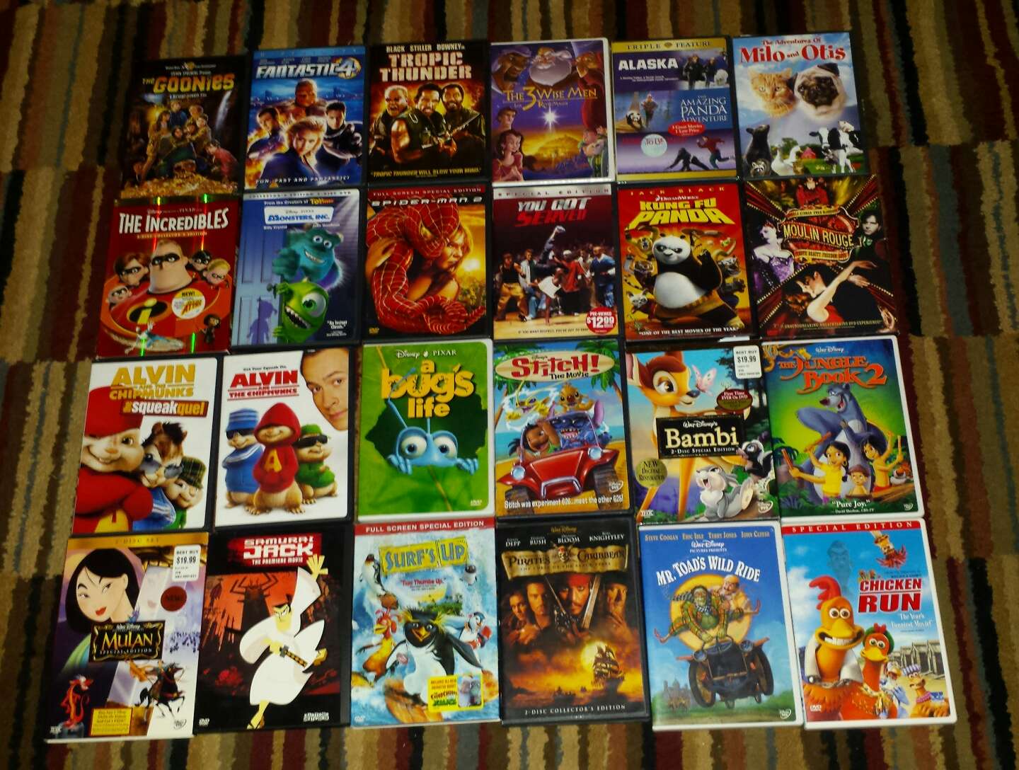 DVD Movies 5$ each & no box DVD 3$ each & Lion King 10$ & Aladdin 5 ...