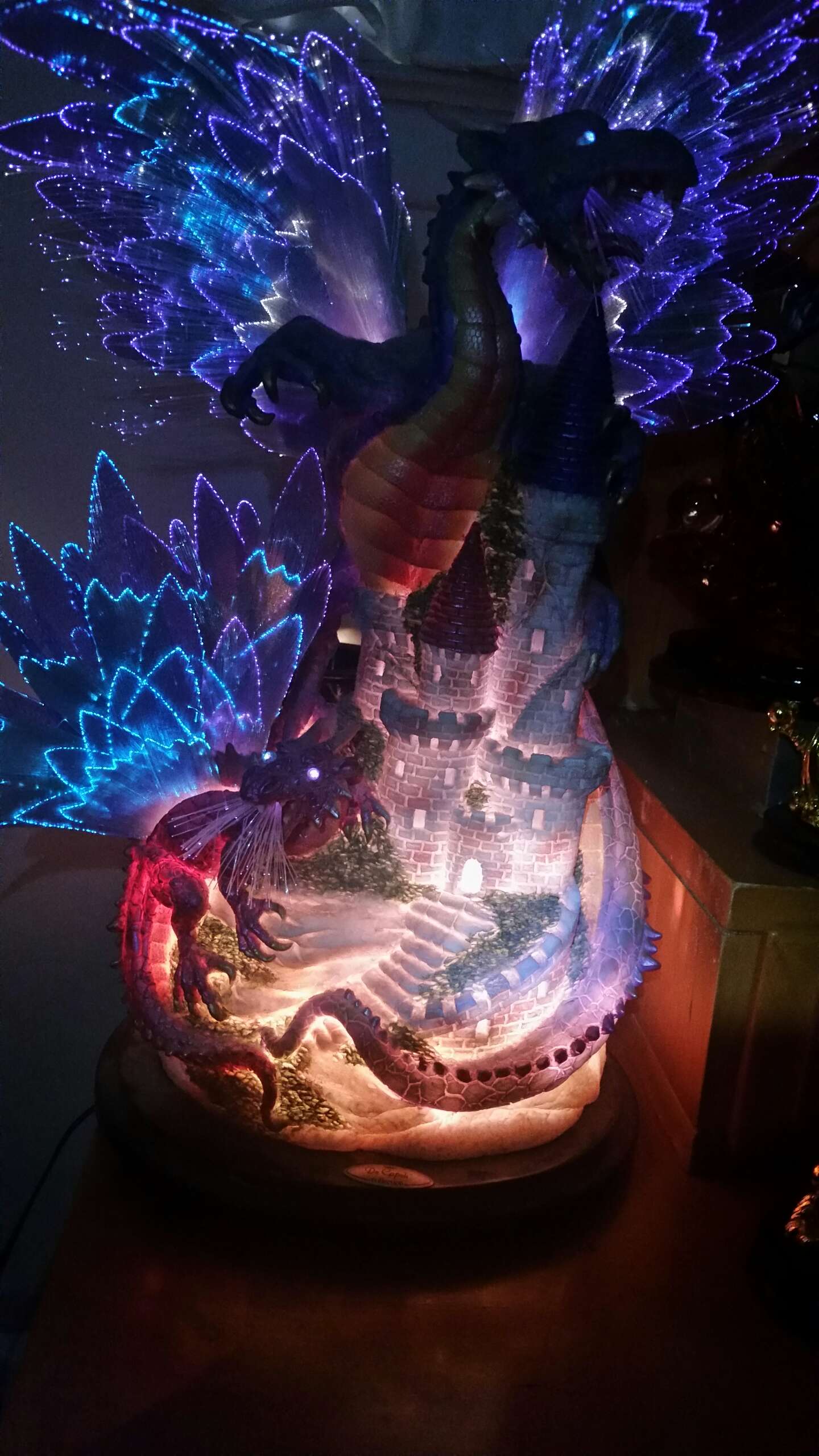 DeCapoli Fiber Optic color changing Medieval Dragon & Castle Collection ...