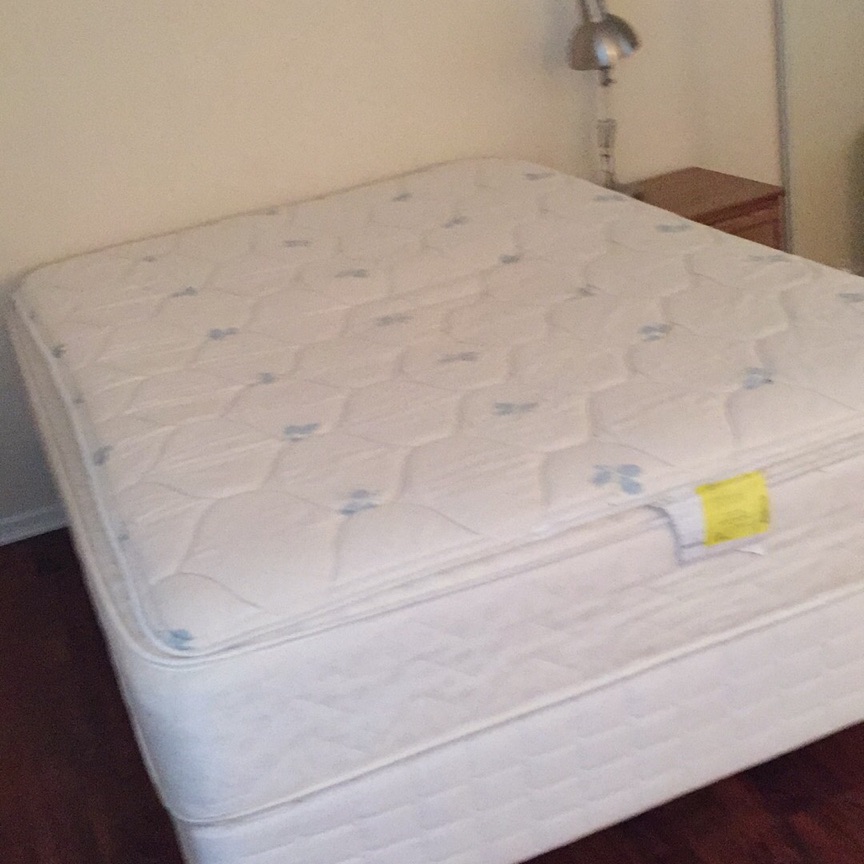 FREE! full size mattress, box spring, frame - used and ...
