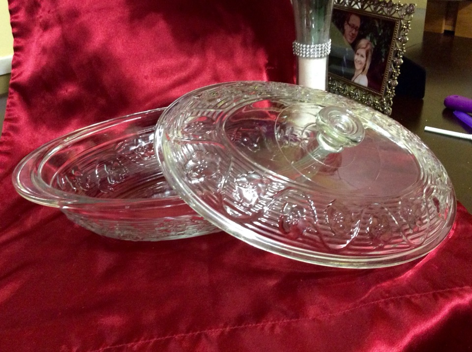 Vtg flower bakeware Clear glass oven proof set for sale in Garden Grove