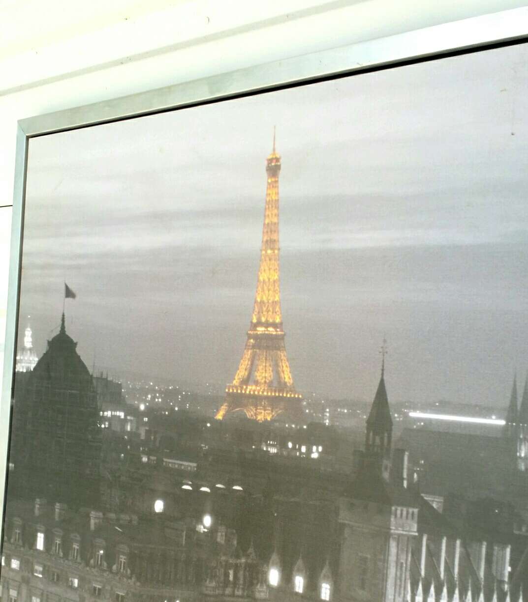 Large Ikea VILSHULT Framed Paris Motif by JeanMarc Charles for sale in