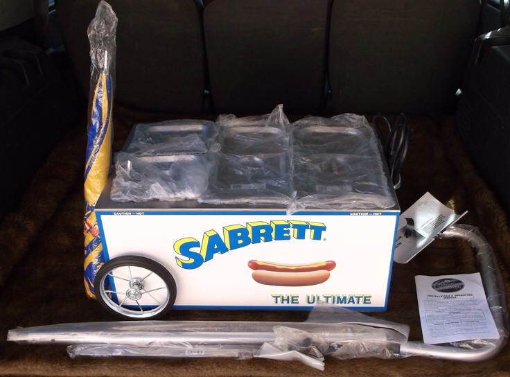 Sabrett Table Top Hot Dog Cart NEW Complete and Unused Money Maker for